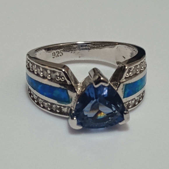 Ethically Sourced Silver Gemstone Wedding Rings For Women, Sz 6 - Picture 8 of 13